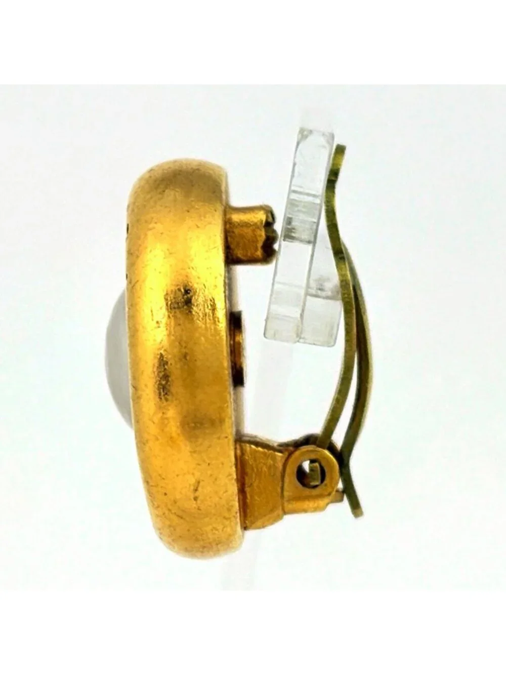 Chanel Earrings Faux Pearl Gold